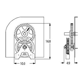 300-65006 (RDRG 3.2:1 hoist for 1” door shaft w/ 4B38 main gear x 1” bore & 1/4” keyway)