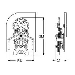 300-65016 (RDRG 10:1 double reduction hoist for 1” door shaft w/ RDRG D Kit 4B38 & 4B38 x 1” bore main gear & 1/4” keyway)