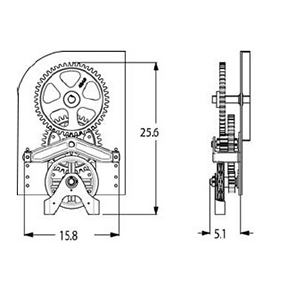 300-65018 (RDRG 12.7:1 double reduction hoist for 1” door shaft w/ RDRG D Kit 4B38 & 4B48 x 1” main gear & 1/4” keyway)