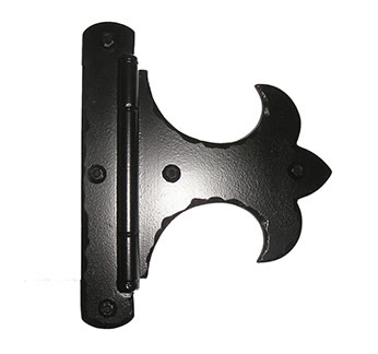 300-72410-EBL (12" x 8" Fleur de Lis 2pc offset Hinge Assembly; Solid Aluminum; Black. Includes matching decorative clavos.)