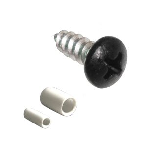 #8 x 1/2 in. Pan Head Sheet Metal Screws w/ Vinyl Caps; Black
