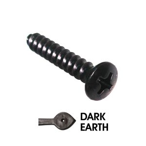 #8 x 1 in. Phillips Oval Metal Screw; Dark Earth