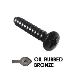 #8 x 1 in. Phillips Oval Sheet Metal Screw; Oil Rubbed Bronze