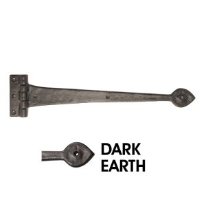 16″ Spear End Faux Hinge Assembly (non-rotating); Dark Earth Finish