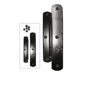 13 in. x 17 in. Offset Rustic Mission Hinge Assembly; Black