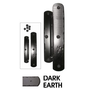 13 in. x 17 in. Offset Rustic Mission Hinge Assembly; Dark Earth