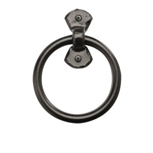 4 1/2” Rustic Ring Pull w/Keeper Only; Black