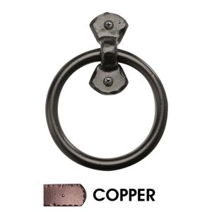 4 1/2” Rustic Ring Pull w/Keeper Only; Copper