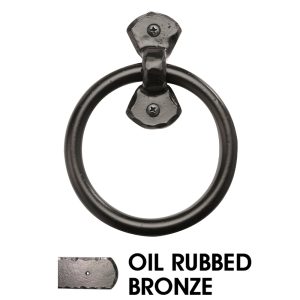 4 1/2” Rustic Ring Pull w/Keeper Only; Oil Rubbed Bronze