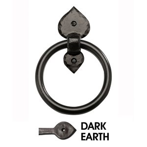 4 1/2” Rustic Spear End Ring Pull; Dark Earth