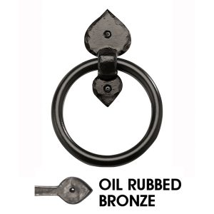 4 1/2” Rustic Spear End Ring Pull; Oil Rubbed Bronze