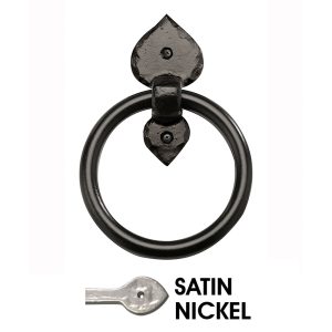 4 1/2” Rustic Spear End Ring Pull; Satin Nickel