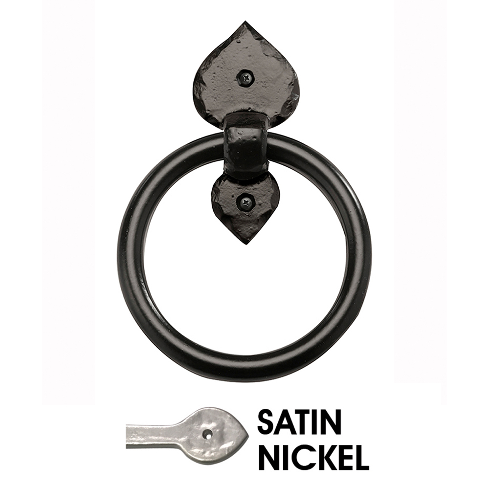 6” Rustic Spear End Ring Pull; Satin Nickel