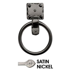 4 1/2” Rustic Mission Ring Pull; Satin Nickel